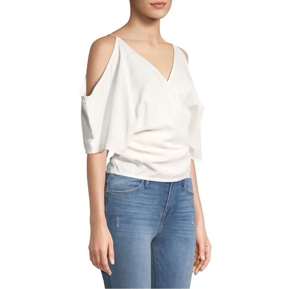 Helmut Lang Elegant White Wrap Top